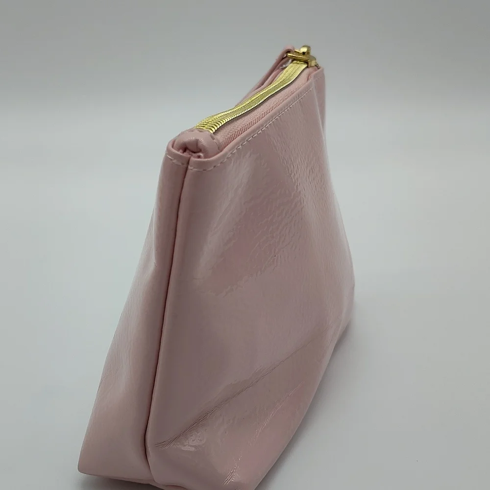 Clé de Peau Beauté Cosmetic Pouch Pink Gold Zipper Makeup Bag Ultra Luxe